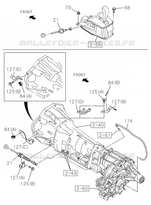 2-56B - Connexion de commande boîte de vitesses automatique A/T<br />[256B]A/T Isuzu PICK UP 2019 DMAX CREW CAB 4X4 LONG 2.5L 4JK1-TCS (LKZ)