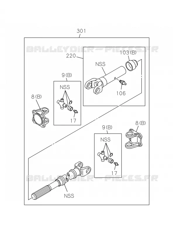 4-01 - Arbre de transmission<br />[401A]COMPONENT; FRONT Isuzu PICK UP 2019 DMAX CREW CAB 4X4 LONG 3.0L 4JJ1-TCX (LS0)