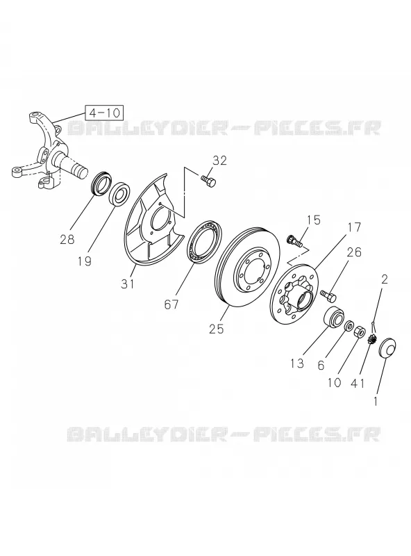 4-11 - Moyeu avant et tambour ou disque<br />[411A]4X2 EXC.HIGH RIDE SUSPENSION Isuzu PICK UP 2019 DMAX CREW CAB 4X4 LONG 3.0L 4JJ1-TCX (LS0)