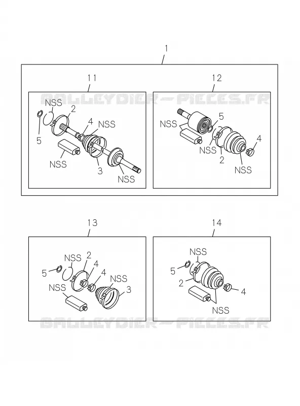 4-12 - Arbre de transmission AVANT<br />[412A]DRIVE SHAFT; JOINT AND BOOT KIT Isuzu PICK UP 2019 DMAX CREW CAB 4X4 LONG 3.0L 4JJ1-TCX (LS0)