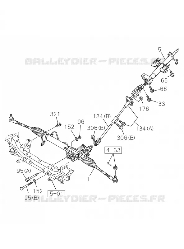 4-31 - Colonne et arbre de direction<br />[431A]STEERING UNIT AND SHAFT Isuzu PICK UP 2019 DMAX CREW CAB 4X4 LONG 2.5L 4JK1-TCS (LKZ)