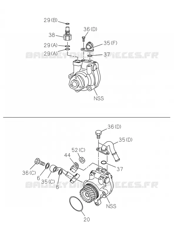 4-42 - Pompe à huile de direction assistée<br />[442A]RZ4E,4JK1-TCX,4JK1-TCY,4JJ1 Isuzu PICK UP 2019 DMAX CREW CAB 4X4 LONG 3.0L 4JJ1-TCX (LS0)