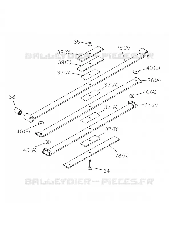 4-65A - Ressort à lames arrière EXC.REAR SPRING HEAVY DUTY<br />[465A]4-LEAF Isuzu PICK UP 2019 DMAX CREW CAB 4X4 LONG 3.0L 4JJ1-TCX (LS0)