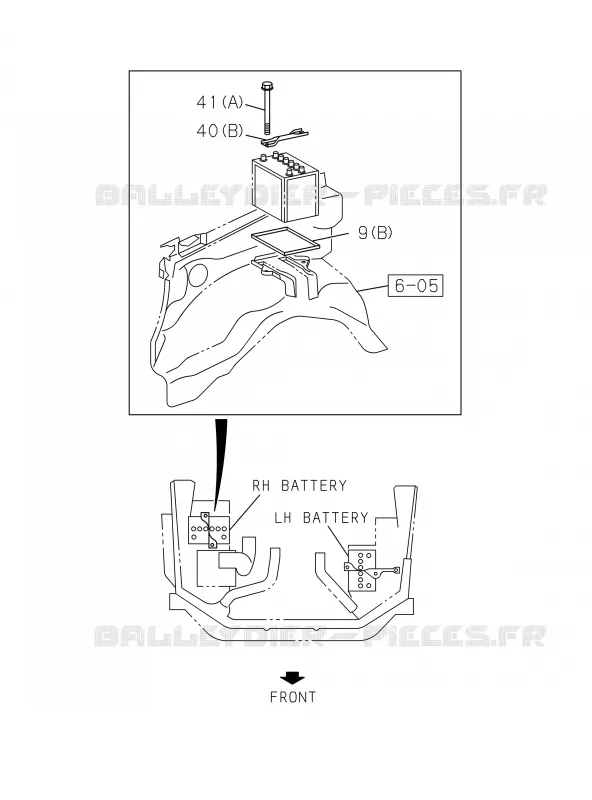 5-20 - Support batterie<br />[520A]BATTERY 75D26L-DUAL,80D26L-DUAL Isuzu PICK UP 2019 DMAX CREW CAB 4X4 LONG 3.0L 4JJ1-TCX (LS0)