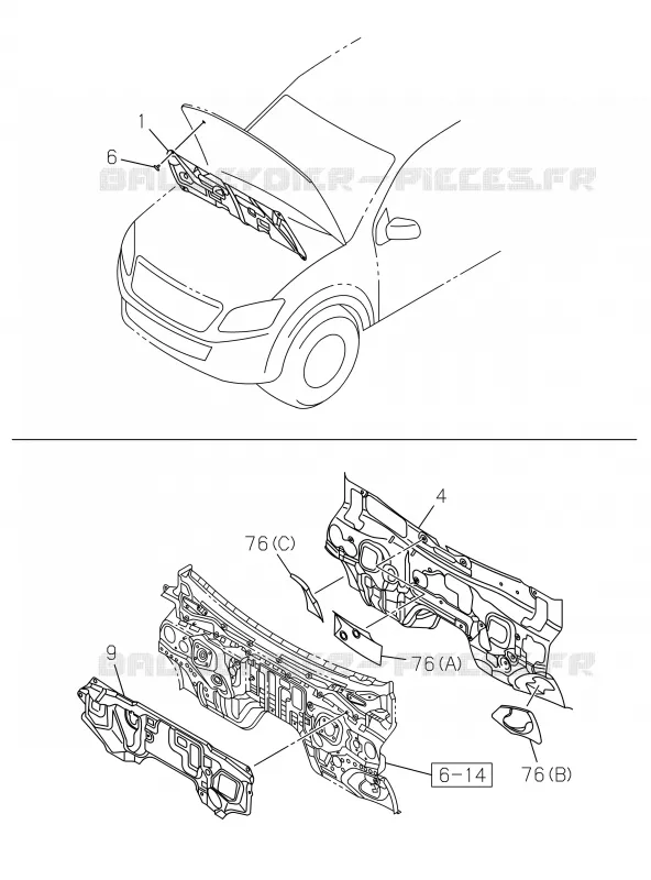 5-40 - Isolant compartiment moteur<br />[540A] Isuzu PICK UP 2019 DMAX CREW CAB 4X4 LONG 3.0L 4JJ1-TCX (LS0)