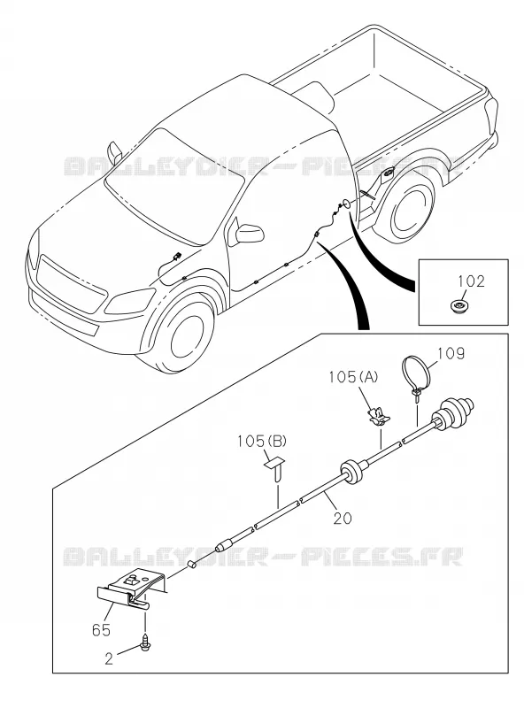 6-86 - Couvercle de trappe à carburant<br />[686A] Isuzu PICK UP 2019 DMAX CREW CAB 4X4 LONG 3.0L 4JJ1-TCX (LS0)