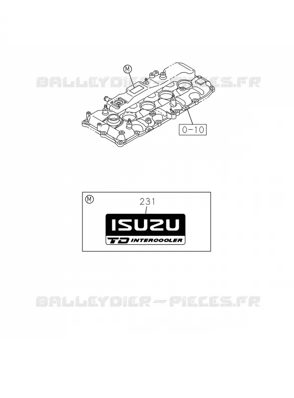 7-01 - Badge et plaque nom<br />[701A]EMBLEM; ENG Isuzu PICK UP 2019 DMAX CREW CAB 4X4 LONG 3.0L 4JJ1-TCX (LS0)