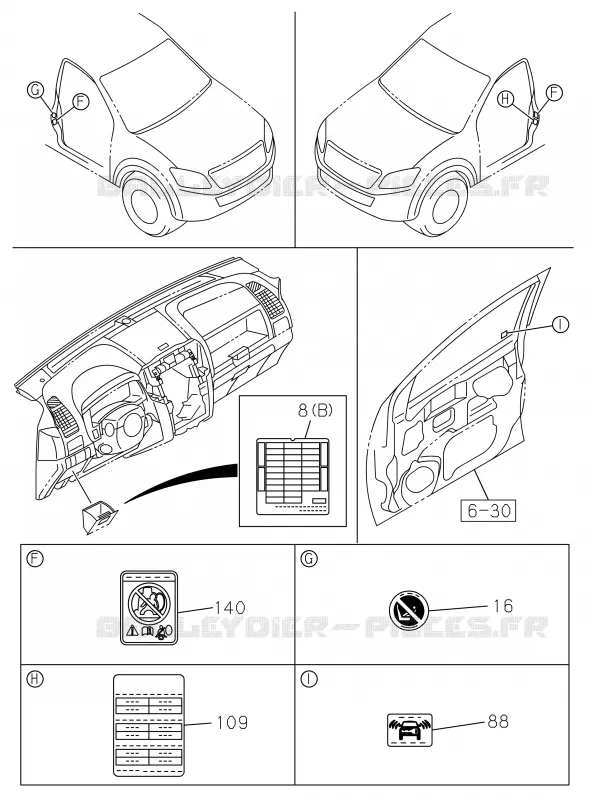 7-10 - Plaque avertissement et étiquette<br />[710A]NO.2 Isuzu PICK UP 2019 DMAX CREW CAB 4X4 LONG 3.0L 4JJ1-TCX (LS0)