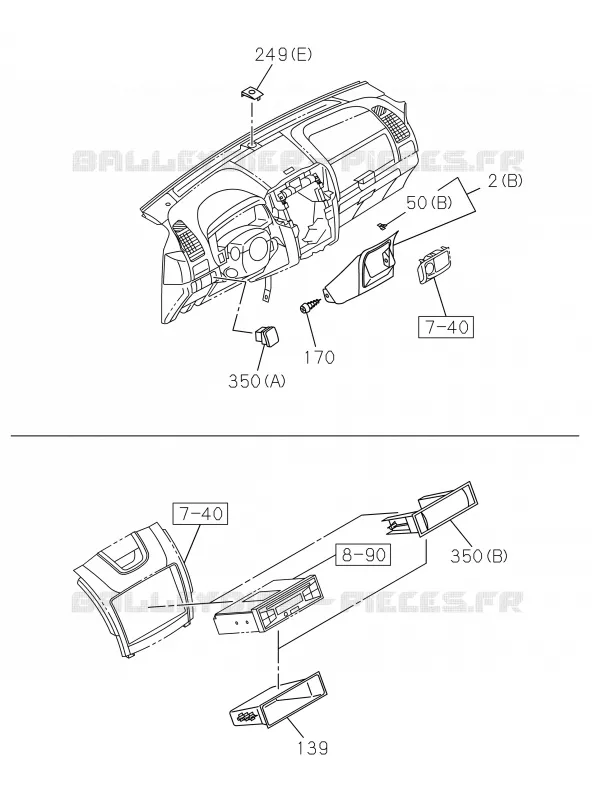 7-45 - Boîte à gants<br />[745A]NO.2 Isuzu PICK UP 2019 DMAX CREW CAB 4X4 LONG 3.0L 4JJ1-TCX (LS0)