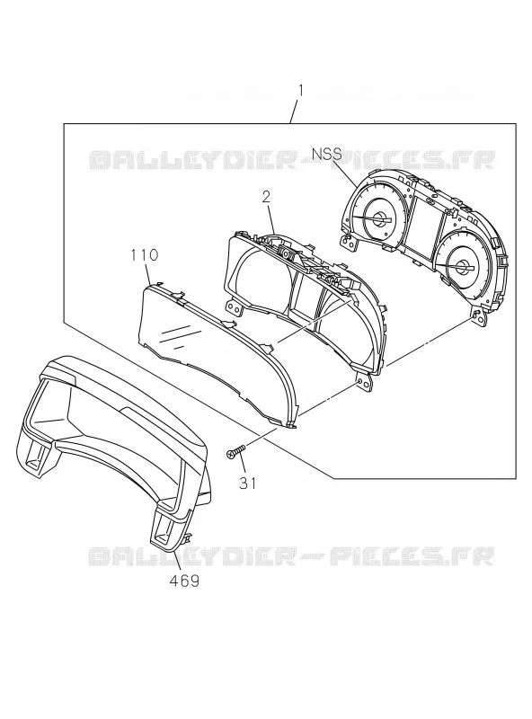 8-21 - Compteur des instruments<br />[821A] Isuzu PICK UP 2019 DMAX CREW CAB 4X4 LONG 2.5L 4JK1-TCS (LKZ)