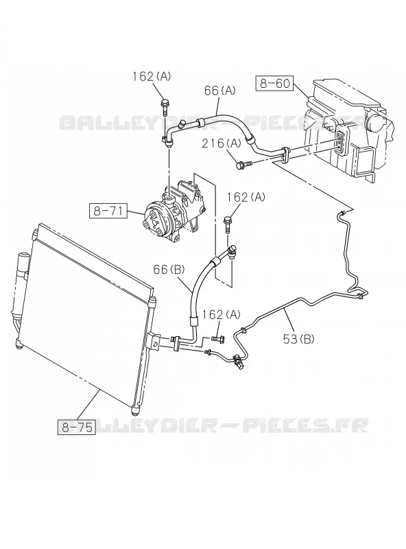 8-52 - Tuyauterie - Climatisation<br />[852A]PIPING; 4JK1,4JJ1 Isuzu PICK UP 2019 DMAX CREW CAB 4X4 LONG 2.5L 4JK1-TCS (LKZ)