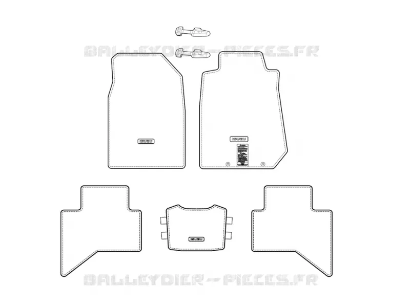 Tapis de sol en moquette premium<br />Tapis de sol en moquette premium Isuzu PICK UP 2019 DMAX CREW CAB 4X4 LONG 3.0L 4JJ1-TCX (LS0)